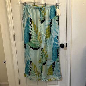 NWT Stars Above Women’s Pajama Pants 2XL Blue Leaf Print Soft Lounge Sleepwear